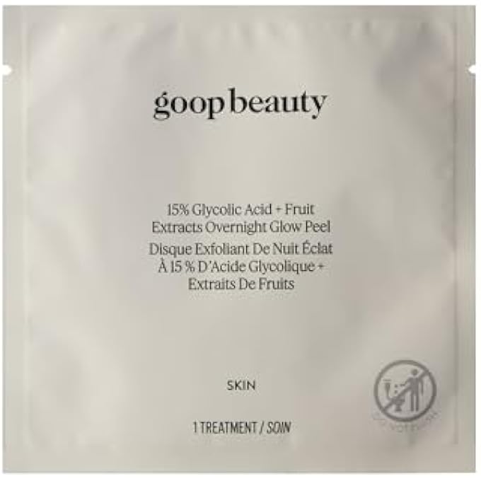 Goop BEAUTY 15% GLYCOLIC ACID OVERNIGHT PEEL | EXFOLIATING PADS INSPIRED BY A PROFESSIONAL CHEMICAL PEEL | 12 PACK - Image 1